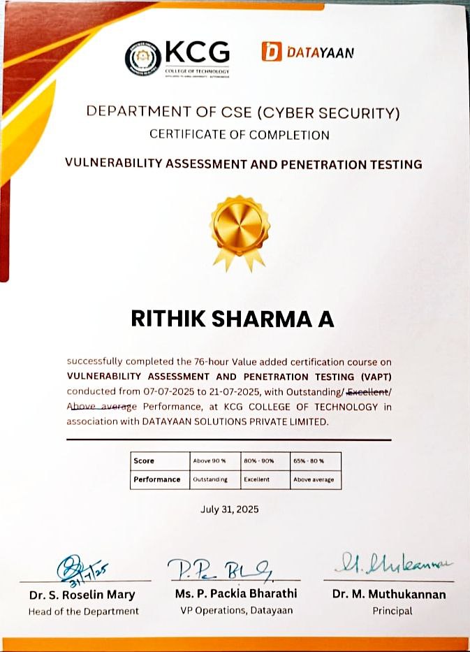 VAPT Certification / Security Analyst