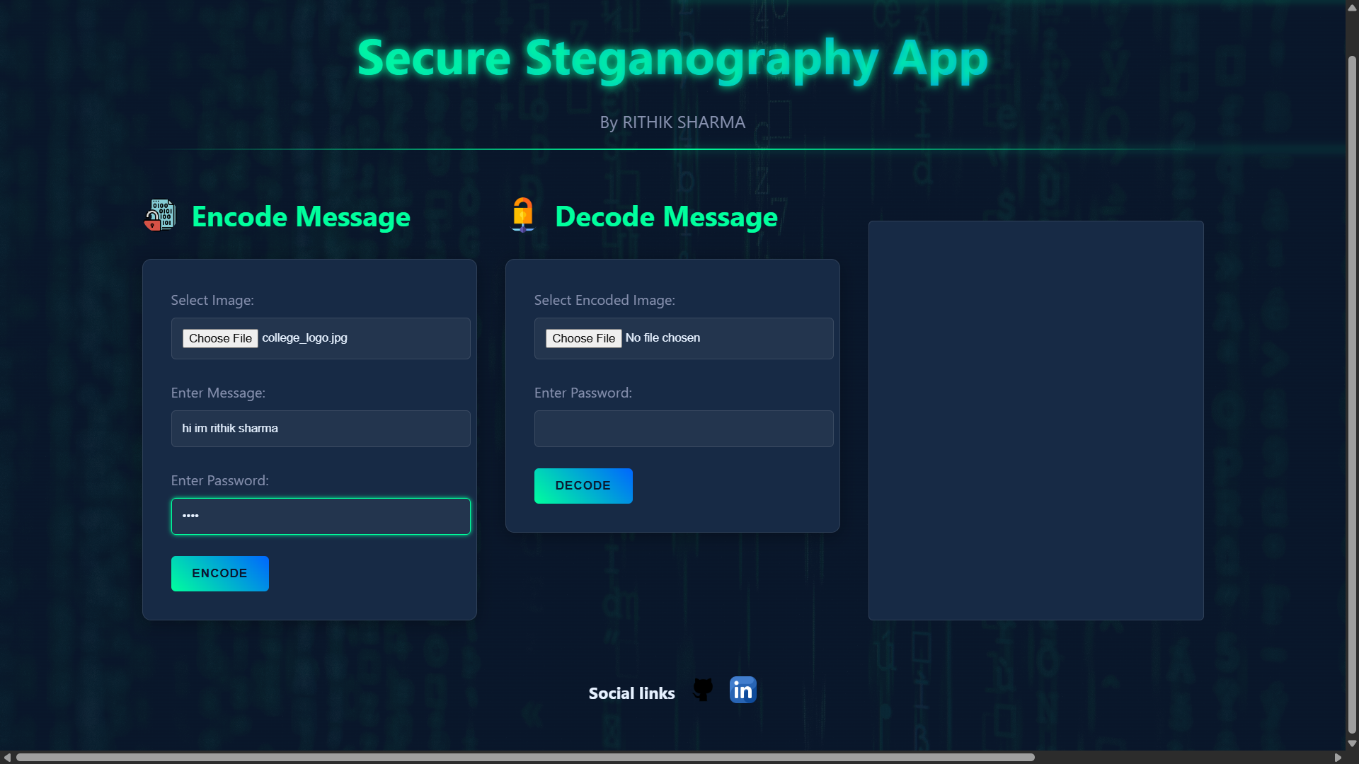 Steganography Web App preview